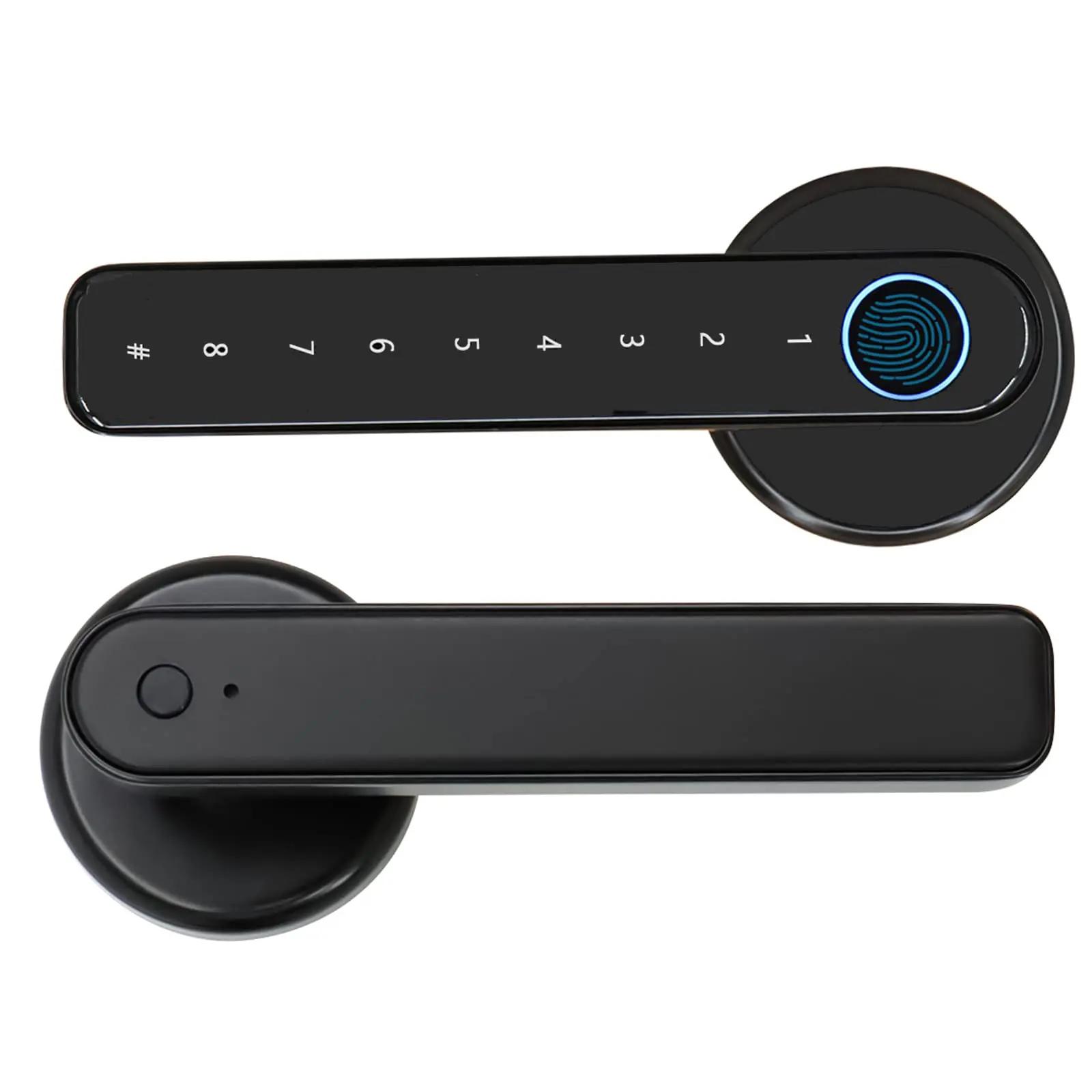 Smart Fingerprint Door Lock Handle for Home House Apartment With Key card Digital Door Lock Keypad Keyless Entry electronic lock